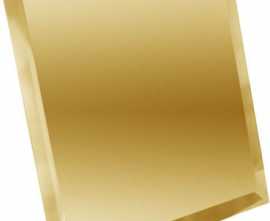 Квадратная зеркальная золотая плитка с фацетом 10мм КЗЗ1-01 18x18 от ДСТ (Россия)