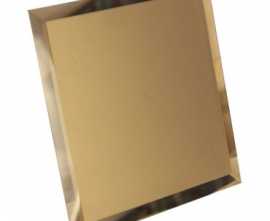 Квадратная зеркальная бронзовая матовая плитка с фацетом 10мм КЗБм1-01 18x18 от ДСТ (Россия)